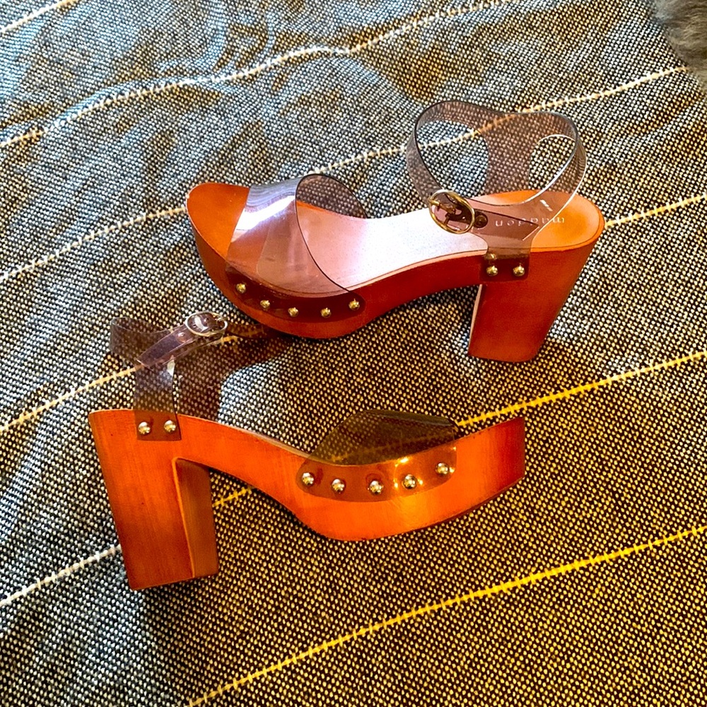 New Madden Girl Wooden Platform Wedges-Brown- Size 8.5 worn once